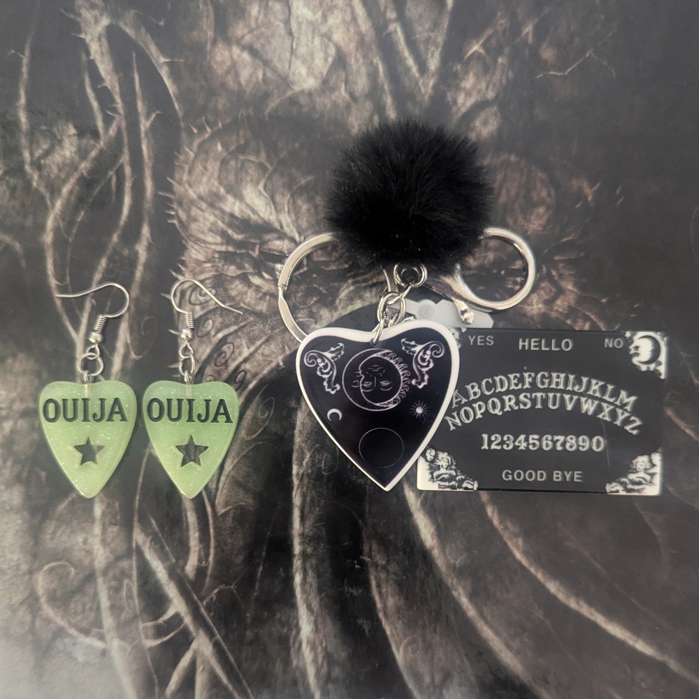 Mystical Ouija Earrings and Keychain Set